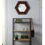 Miroir hexagonal 18,5 "x 18,5" avec cadre en bois massif, décoration murale