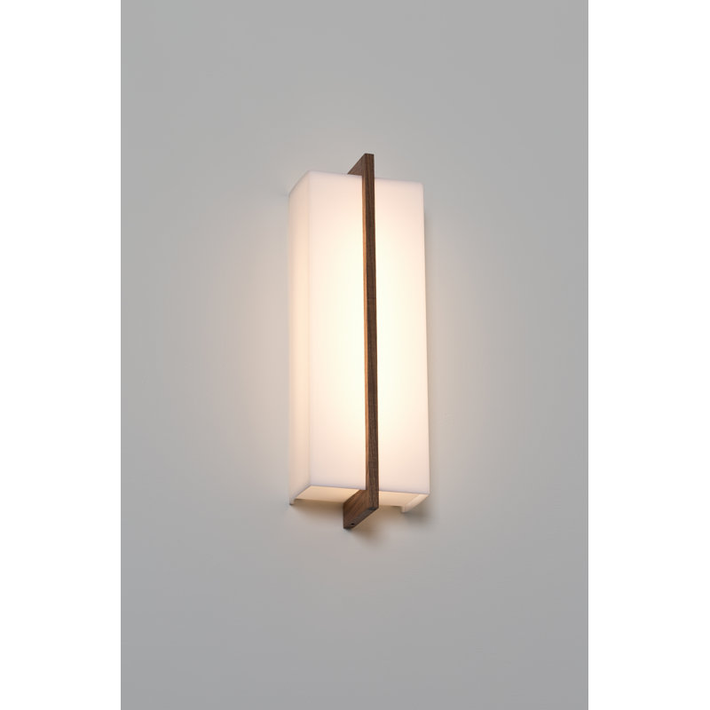 Via LED Dimmable Flush Mount Sconce, Dark Stained Walnut, 3500, 277 V