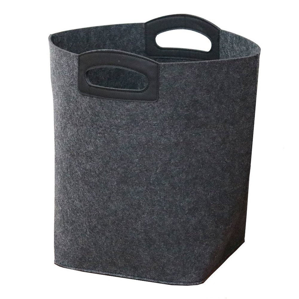 Felt Wool Storage Bin, Black