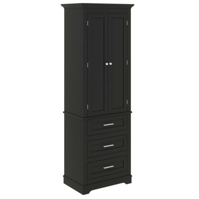 Tall Storage Cabinet With Three Drawers, Bathroom Storage Cabinet With Adjustable Shelf, Floor Cabinet For Office Bathroom Kitchen
