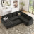 Shavera Velvet L Shaped Sectional Sofa Bed Sleeper Couch With Storage Ottoman-100585105