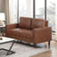 Causeuse rembourrée en similicuir de style moderne avec coussin de siège confortable et dossier en bois massif 1pc-1522919032