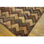 Tapis américain en laine multicolore crocheté antique en laine des années 1920