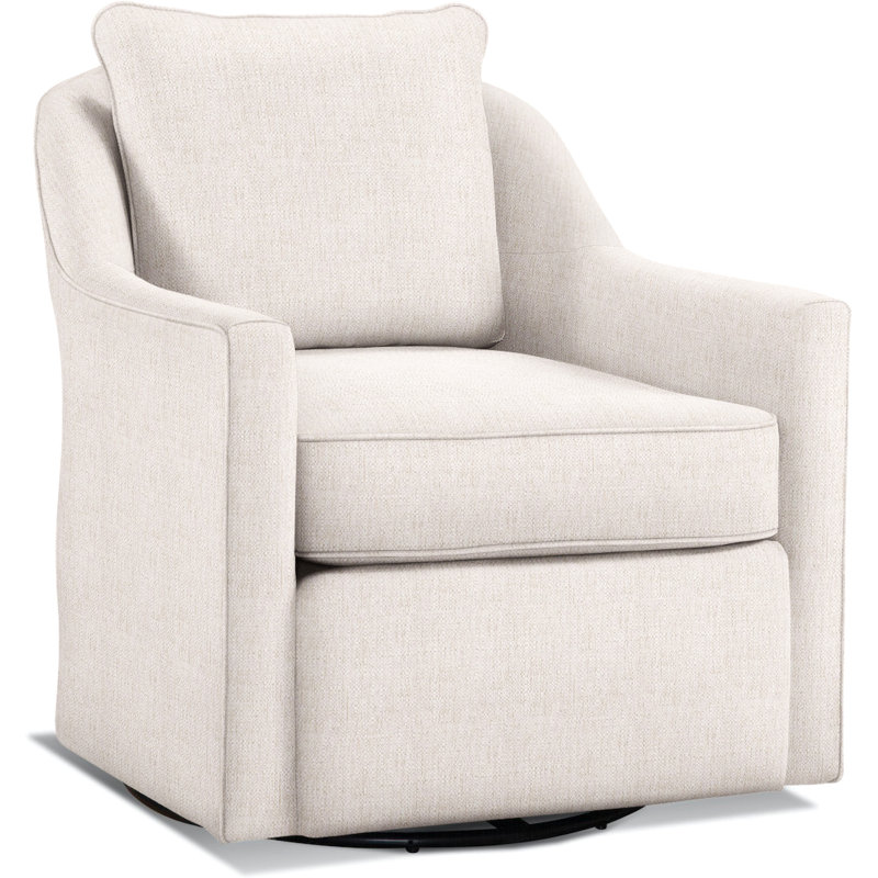 Leighton Upholstered Swivel Armchair, White Sugar Performance Polypropylene/Olefin