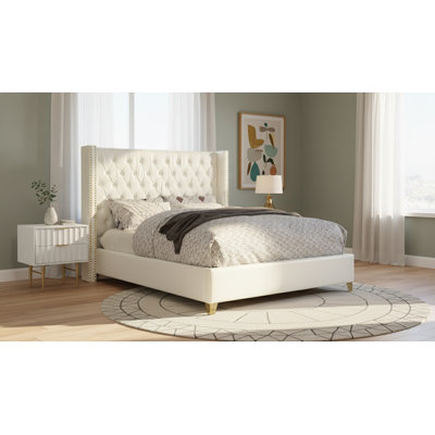 Holmes Upholstered Wingback Bed