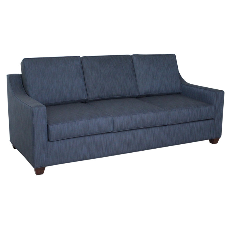 Clark 82" Square Arm Sofa with Reversible Cushions, Ridgecrest Midnight, Empire Mahogany