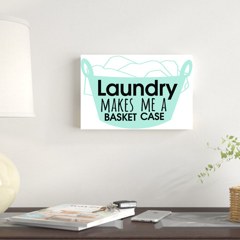 «Laundry Basket» - Art textuel sur toile tendue, H 8 po x l 12 po