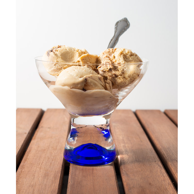 À pied en verre 11 oz martini dessert Samba, Bleu