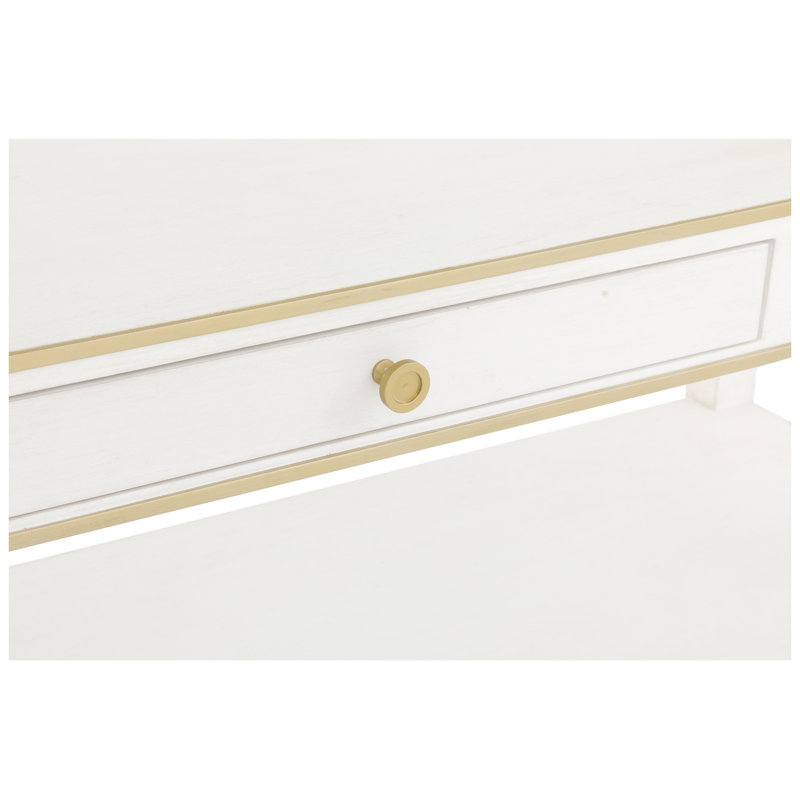 Camille Cocktail Table, White/Antique Gold