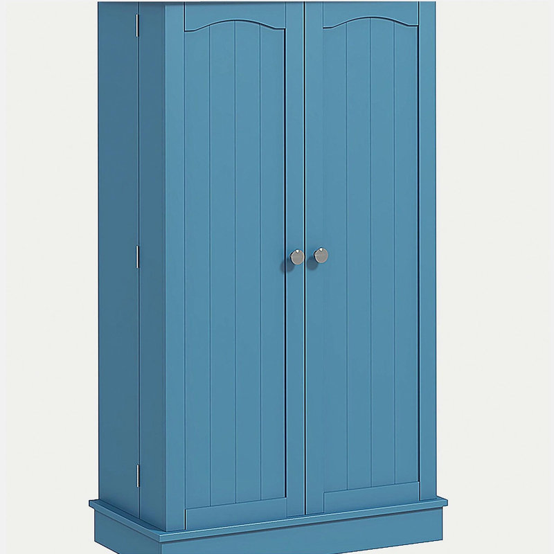 Armoire de cuisine autoportante de 41 po HOMcom, 12 tablettes, portes doubles, 5 tablettes réglables, bleu, Bleu