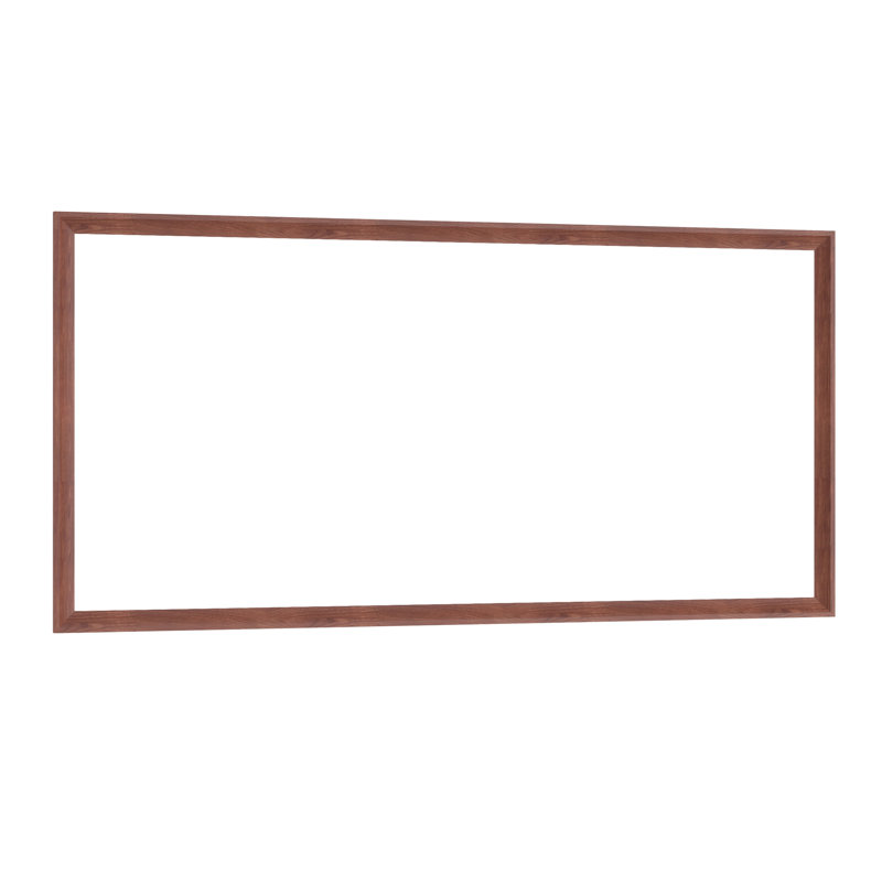 Miroir mural rectangulaire surdimensionné de 60 po x 30 po avec cadre en noyer, cadre en aluminium pour la chambre à coucher, entrée, salle de bain, salon, installation facile et rapide