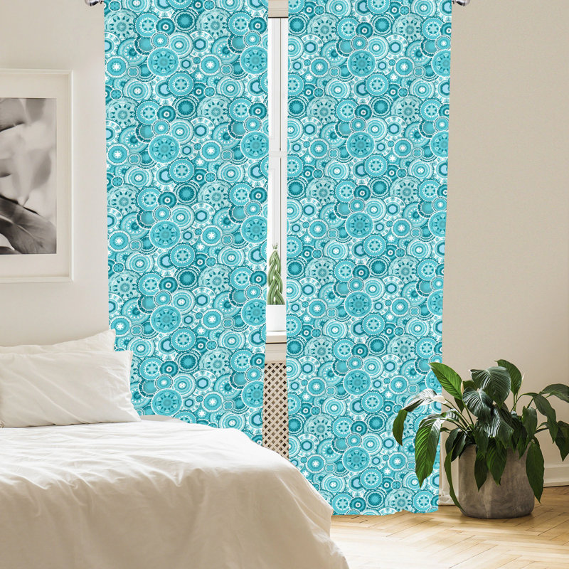 Geometric Semi-Sheer Rod Pocket Curtain Panel, 28" x 63"