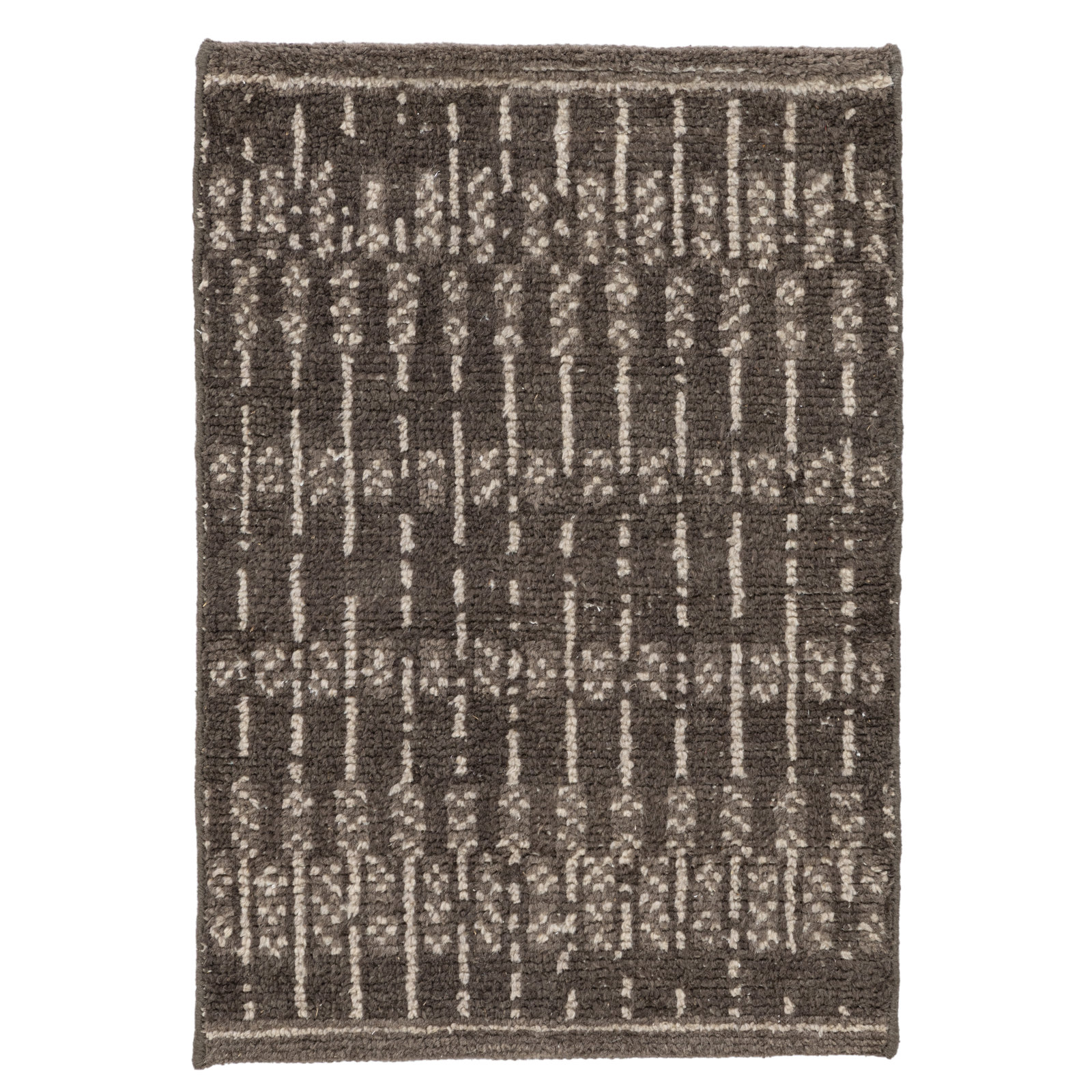 Vanna Hand-Knotted Striped Wool Rug, Grey, 2'x3'
