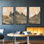 Hillside Walking Path I, ensemble de 3 toiles encadrées sur toile-97792167-97792168
