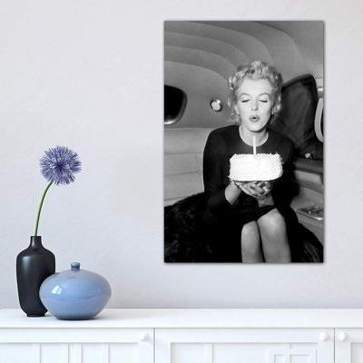 Marilyn Monroe Birthday Party In Car - Wrapped Canvas Print