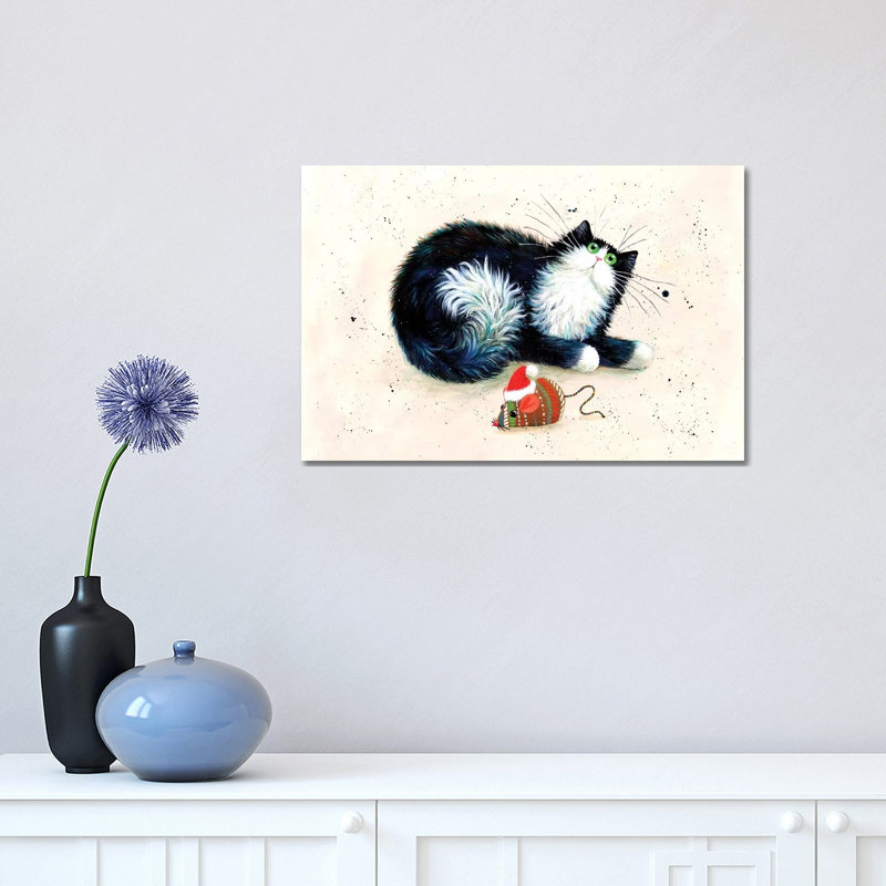 Reproduction d’art, "Merry Christmouse" par Kim Haskins, Toile tendue, Pas de tapis, H 12 po x l 18 po x 1,5 po
