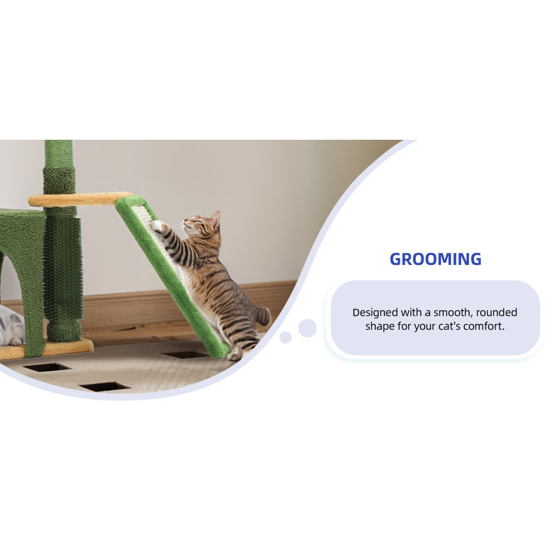 Multi-Level Cactus Cat Tree Tower with Perches, Condos, and Scratching Posts