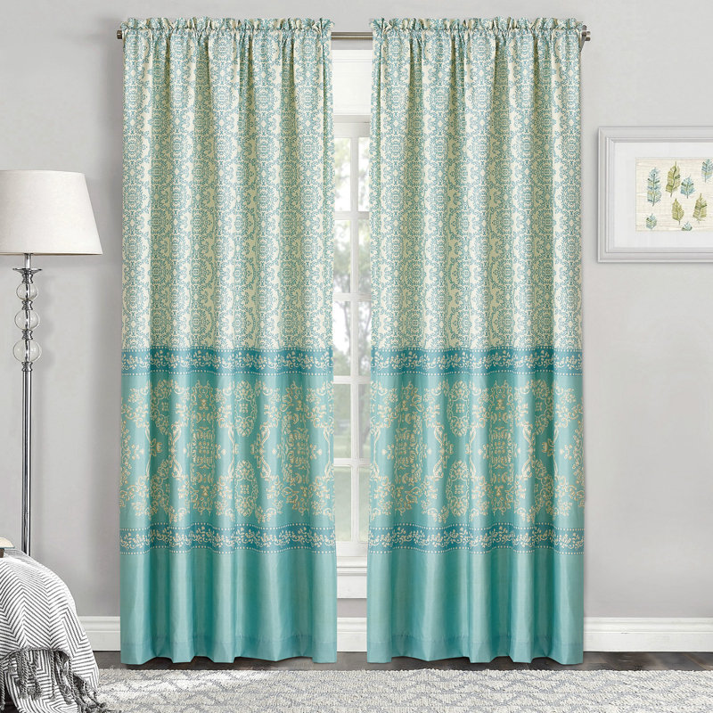 Semi Sheer Curtain Pair, Teal