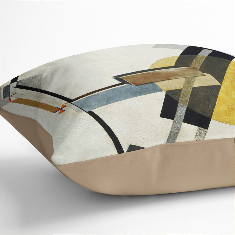 Proun 19D Square Throw Cushion, 55cm H x 55cm W x 20cm D, Stone