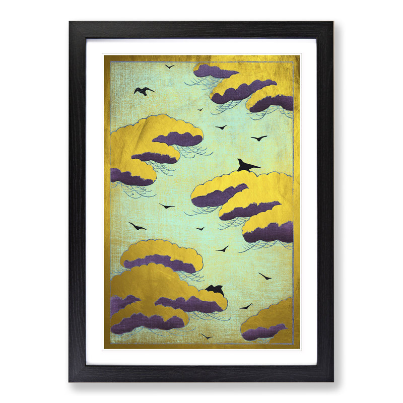 Golden Slumber - Picture Frame Painting, 65cm H x 48cm W x 2cm D, Black Framed