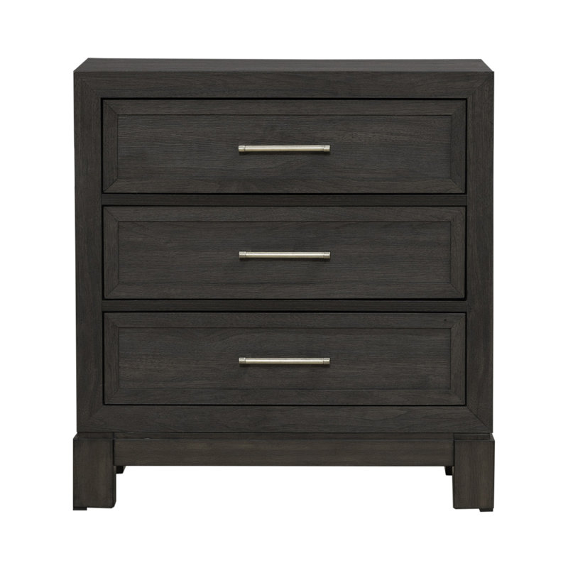Keniston 3-Drawer Nightstand with USB Charging Station