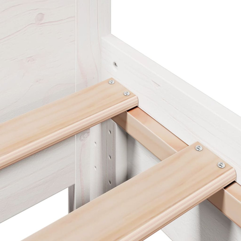 Vidaxl Bed Frame Without Mattress Solid Wood Pine, 90 x 190 cm, White