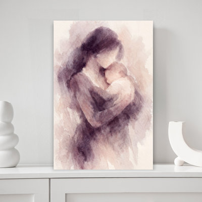 Mother Holding Her Son Daughter by Natalie Bruns - Wrapped Canvas Print