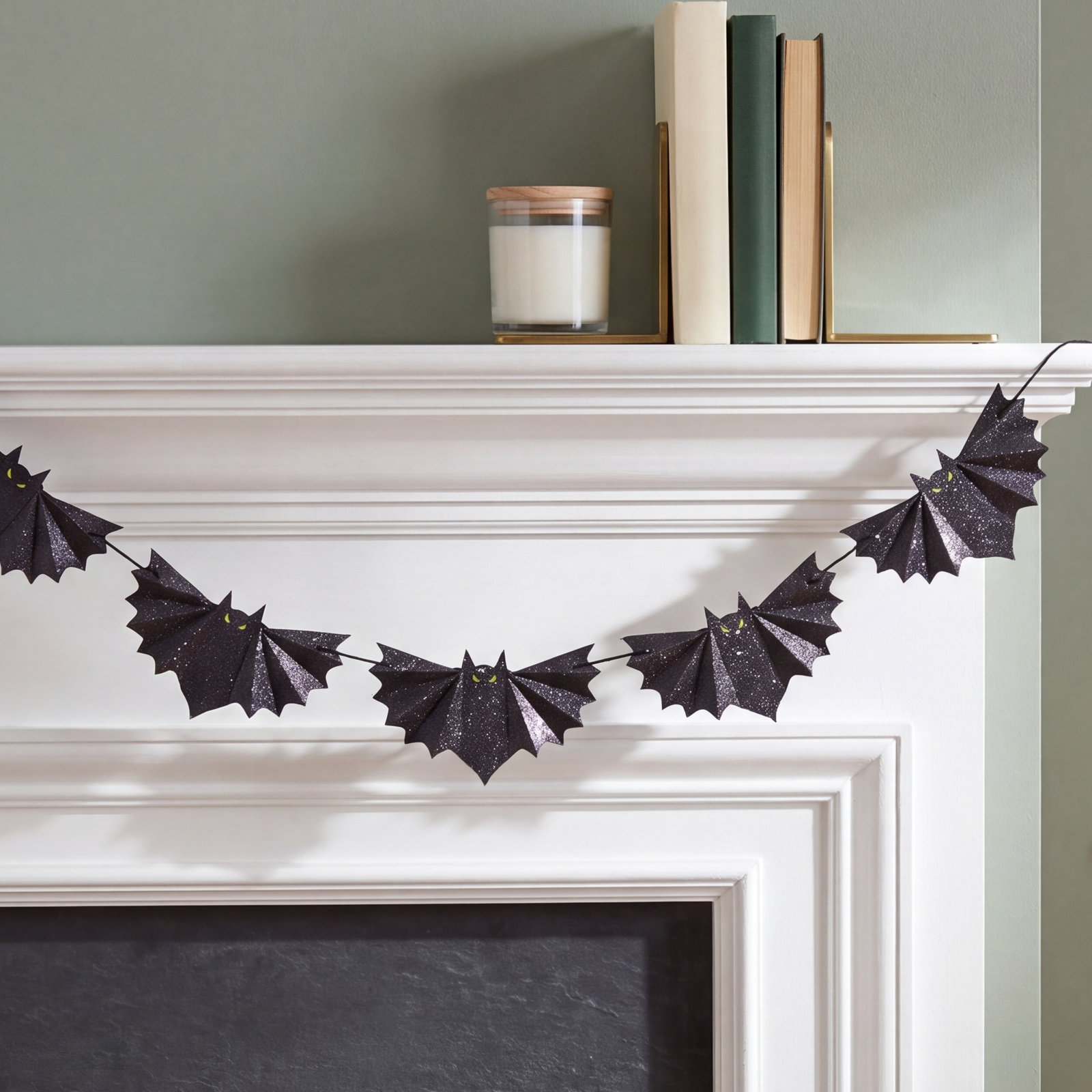 Bat Paper Garland Black Halloween