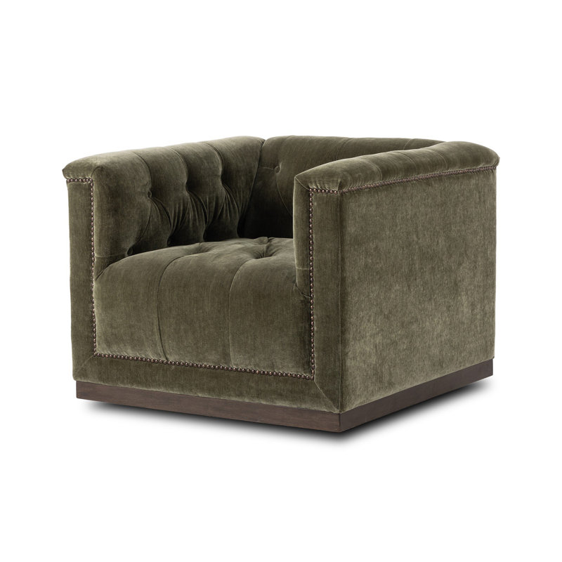Maxx Swivel Chair, Amici Moss Velvet