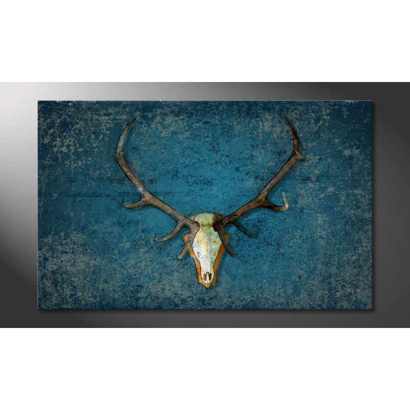 Deer Head - Wrapped Canvas Print, 80cm H x 100cm W, 100% cotton canvas