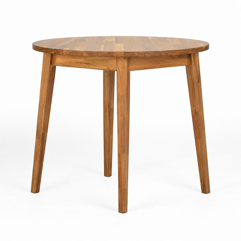 Table de salle à manger ronde en bois d'acacia massif Nakina, idéale pour la salle à manger, la cuisine et le salon