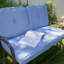 Banc d'extérieur en métal avec coussins-620552512