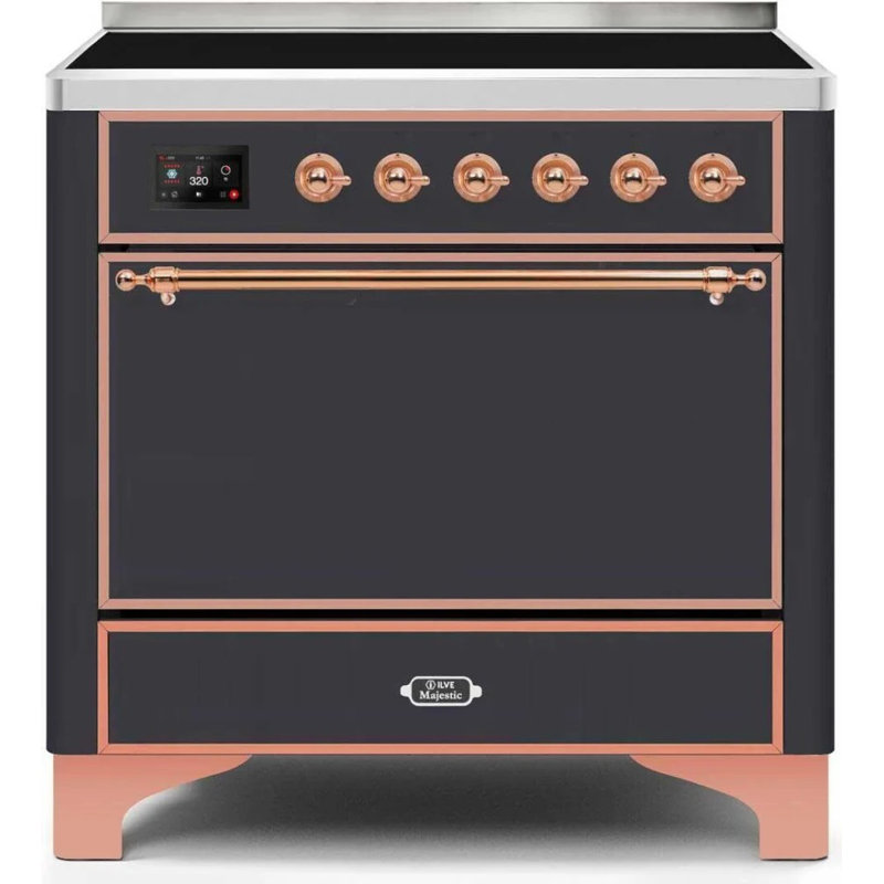 Majestic Ii 36 Inch Freestanding Induction Range, Graphite Matte/Copper