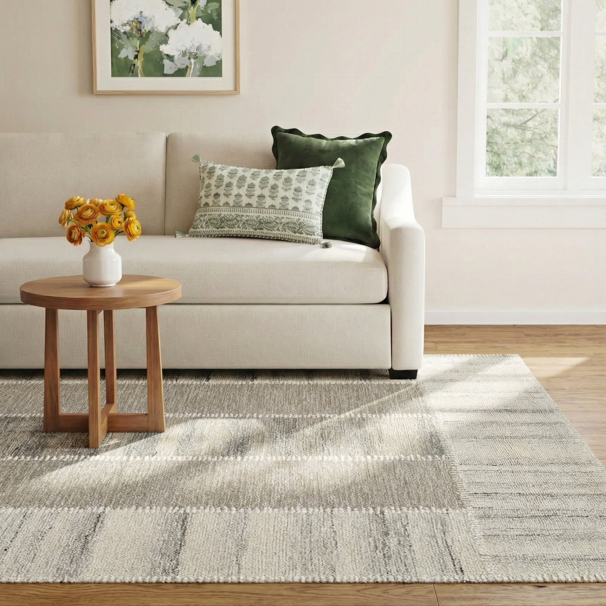Lanora Hand Tufted Wool Grey Rug, Rectangle 8' x 10'