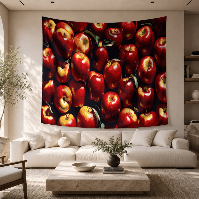 Tapisserie murale fruit pomme rouge, 26 po x 36 po
