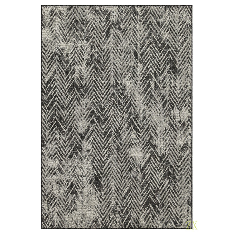 Sunshine 7 Ft. 10 In. X 10 Ft. 3 In. Indoor/Outdoor Area Rug, Rectangle 7'10" x 10'3", Black