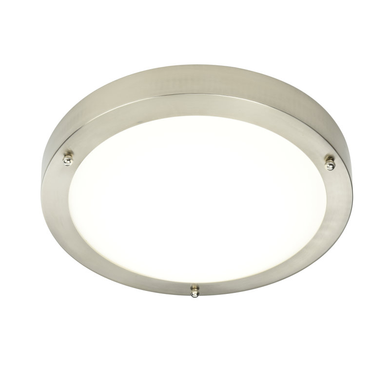 Glass LED Flush Mount, Satin Nickel