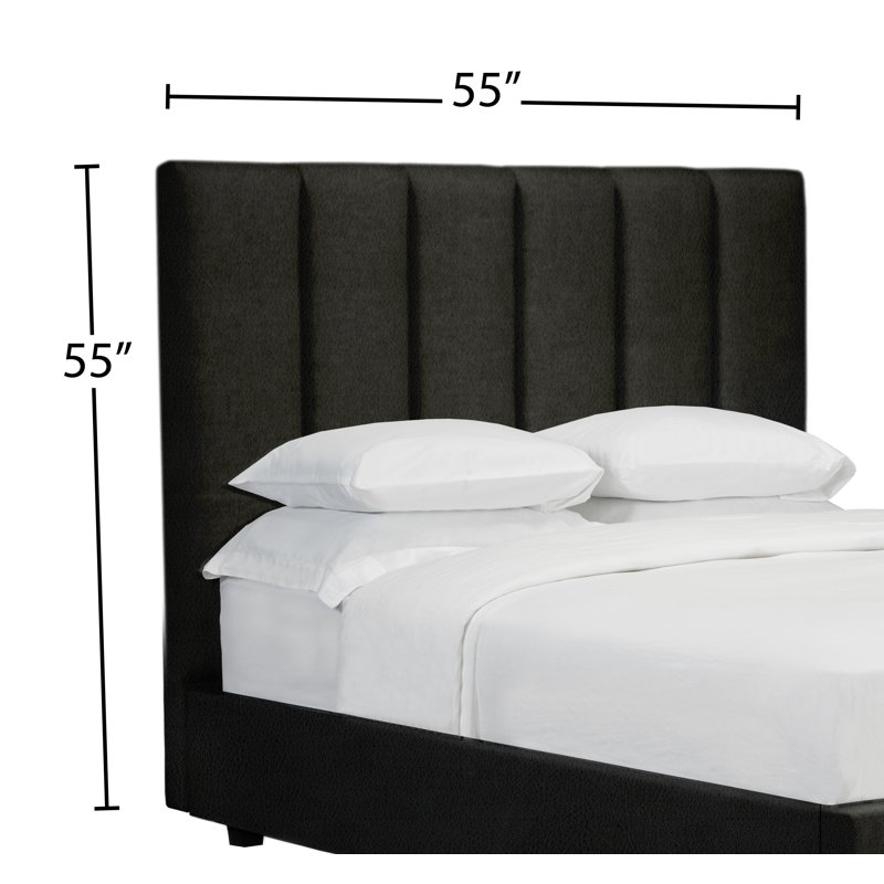 Tête de lit tapissier à panneau Tarrant, Double, Cuir - Noir