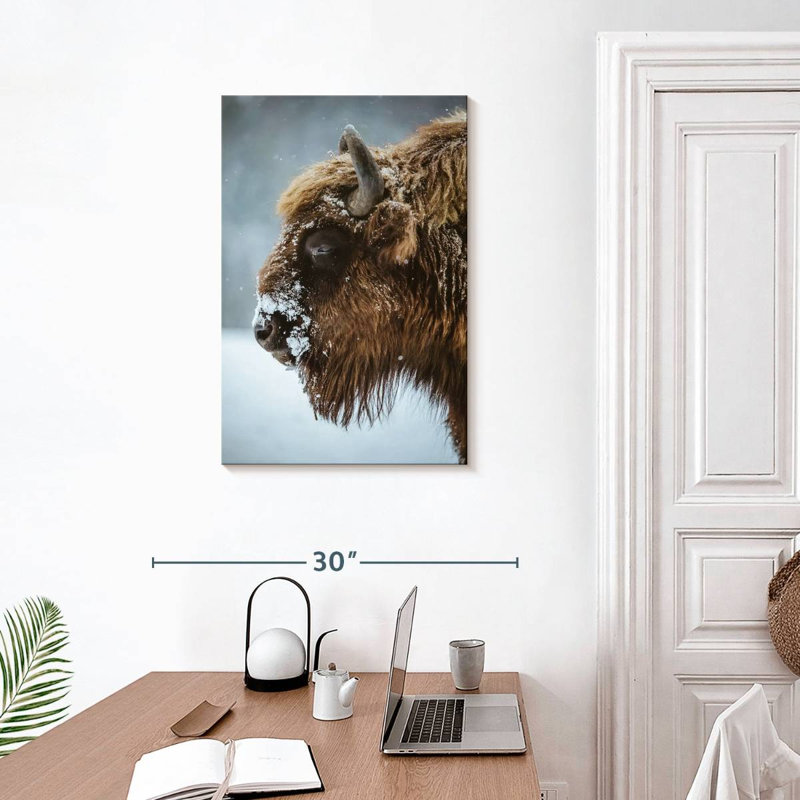 Brampt Snowy Bison, 30" H x 20" W