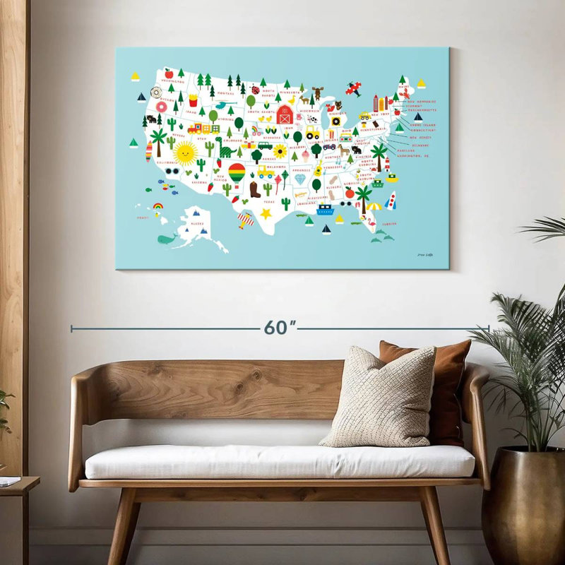 Fun USA Map, 32" H x 48" W