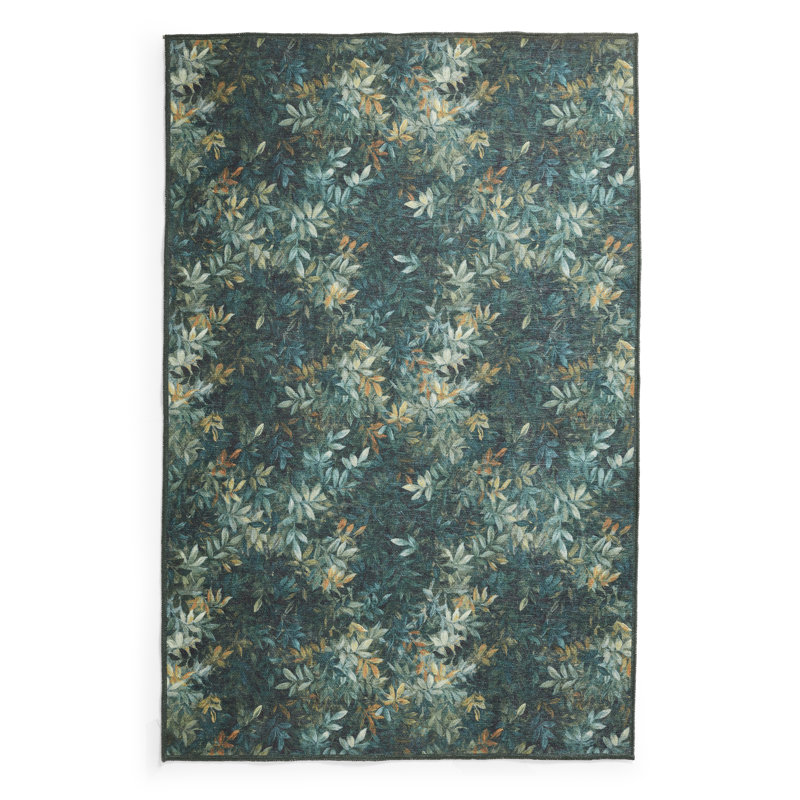 Clarke & Clarke Floral Digitally Printed 152cm X 230cm Area Rug, Green, Rectangle 152 x 230 cm
