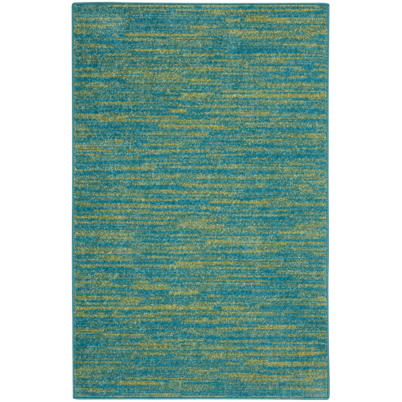 Tapis bleu / vert Nourison Essentials, Rectangle 2 pi x 4 pi
