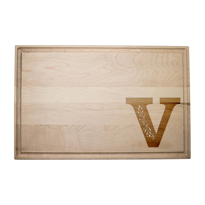 Floral Monogram - V Cutting Board