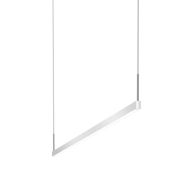 Luminaire suspendu à une face DEL Thin-Line, Aluminium satiné brillant, 3000 K, H 5 po x l 48 po x P 0,75 po