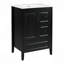 Meuble-lavabo 24 po avec lavabo, une armoire avec porte à fermeture douce, 3 tiroirs à fermeture douce, poignées en métal rétro-126230229