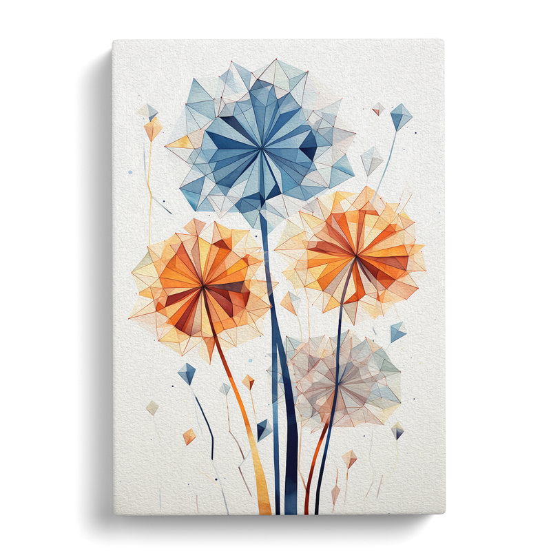 Dandelion Geometric - Wrapped Canvas, 60cm H x 40cm W x 3cm D