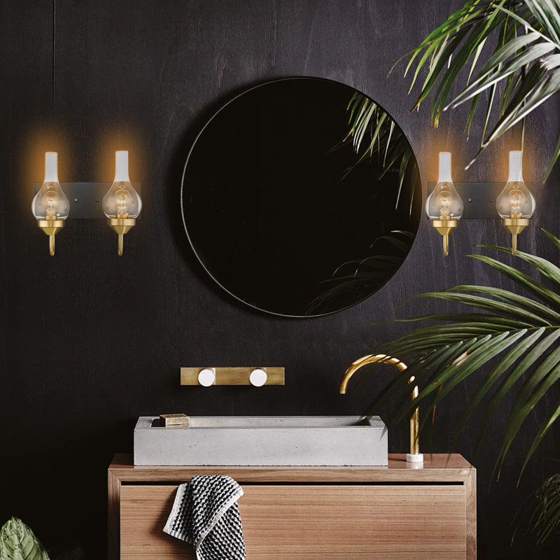 Éclairage noir pour salle de bain, Doré