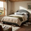 Lit plateforme tapissier Xavian Modern Teddy Boucle avec tête de lit cintrée et lattes en bois pour chambre à coucher Moody-134546870-134546873