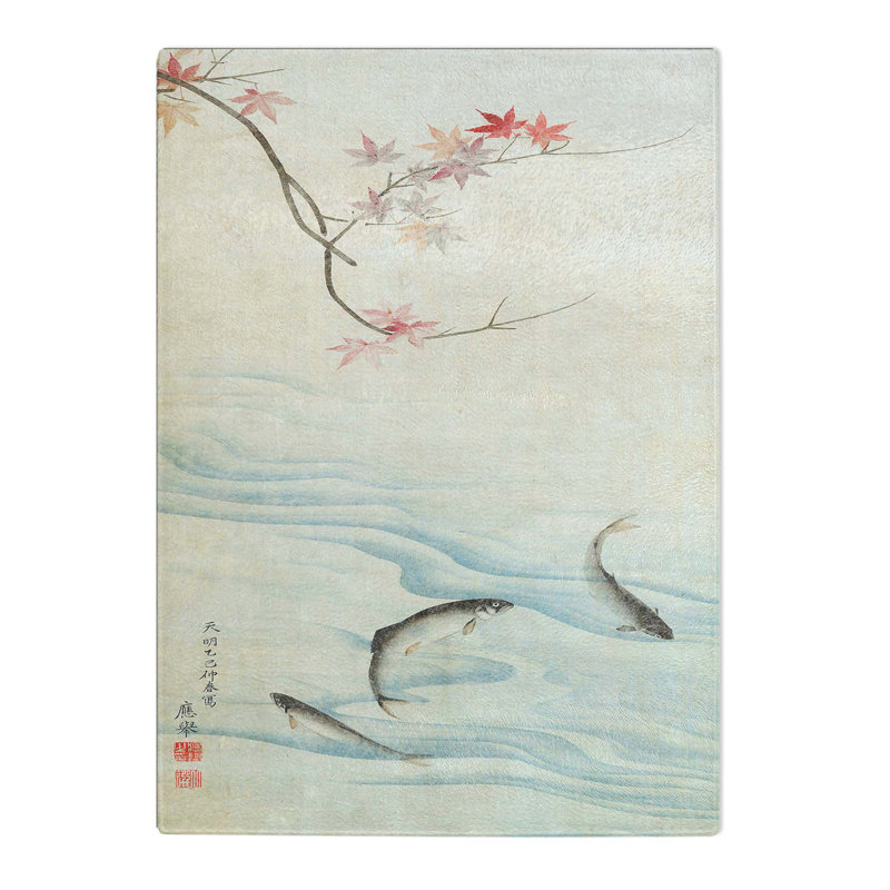 Glass Fish in The Autumn by Maruyama Okyo Chopping Board, 28.5 cm W x 20 cm L