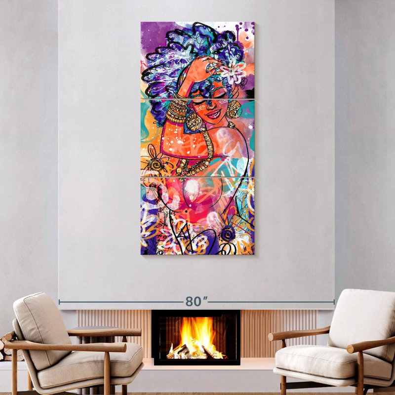 African Flowers, 75" H x 36" W